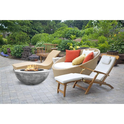 Prism Hardscapes Moderno 5 36" Pewter Round Concrete Propane Gas Fire Pit Bowl