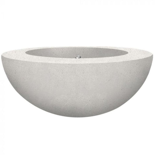 Prism Hardscapes Moderno 5 36" Ultra White Round Concrete Propane Gas Fire Pit Bowl