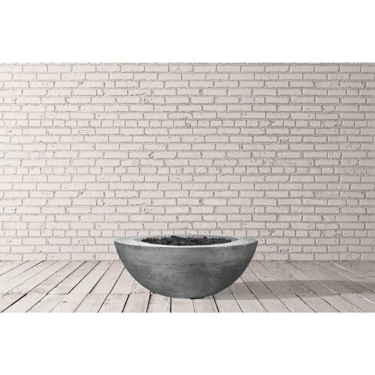 Prism Hardscapes Moderno 6 39" Coastal Round Concrete Propane Gas Fire Pit Bowl