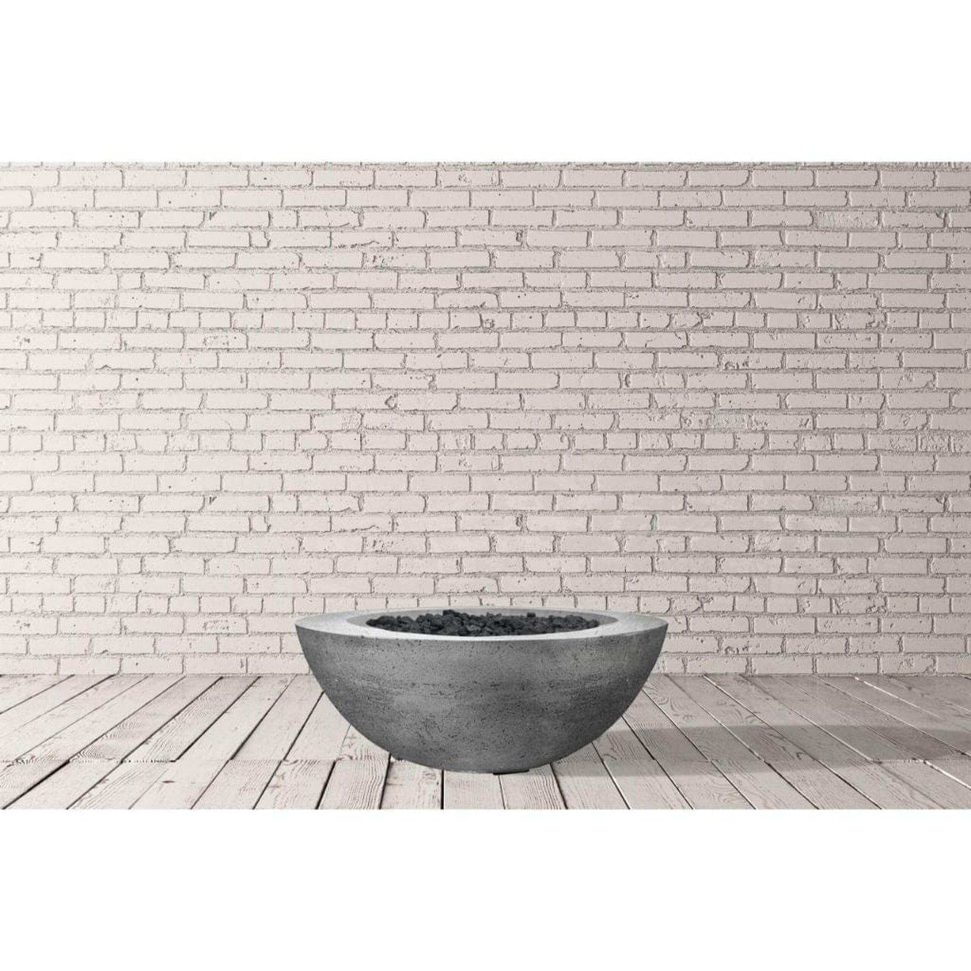 Prism Hardscapes Moderno 6 39" Ebony Round Concrete Natural Gas Fire Pit Bowl