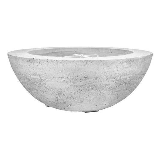 Prism Hardscapes Moderno 6 39" Ultra White Round Concrete Natural Gas Fire Pit Bowl
