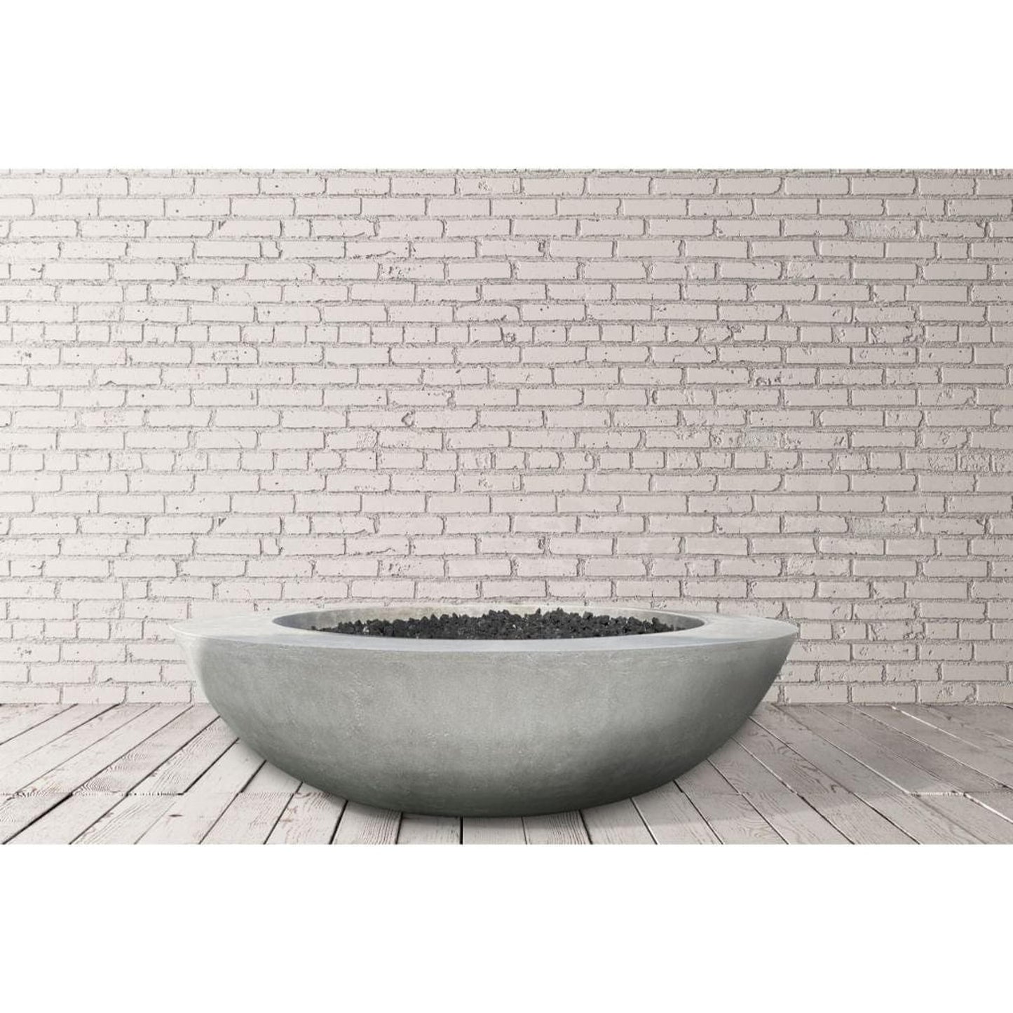 Prism Hardscapes Moderno 70 70" Cafe Round Concrete Natural Gas Fire Pit Bowl