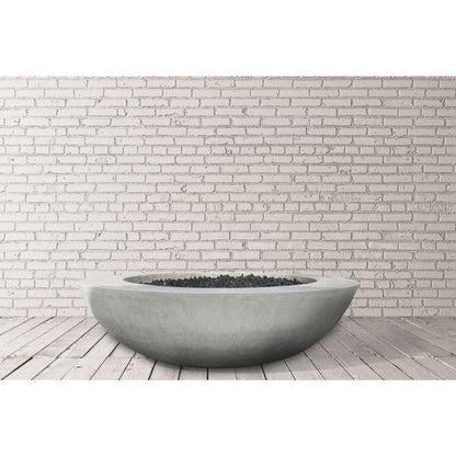 Prism Hardscapes Moderno 70 70" Ultra White Round Concrete Natural Gas Fire Pit Bowl