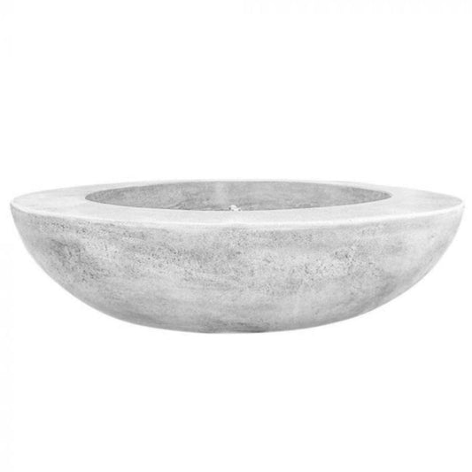 Prism Hardscapes Moderno 70 70" Ultra White Round Concrete Propane Gas Fire Pit Bowl