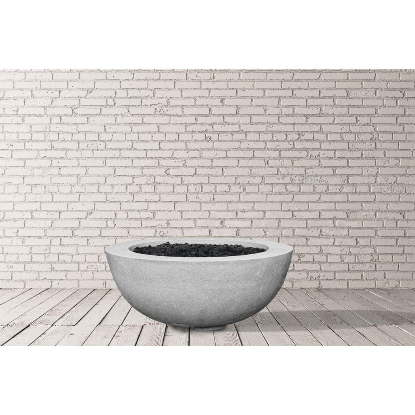 Prism Hardscapes Moderno 8 39" Pewter Round Concrete Natural Gas Fire Pit Bowl