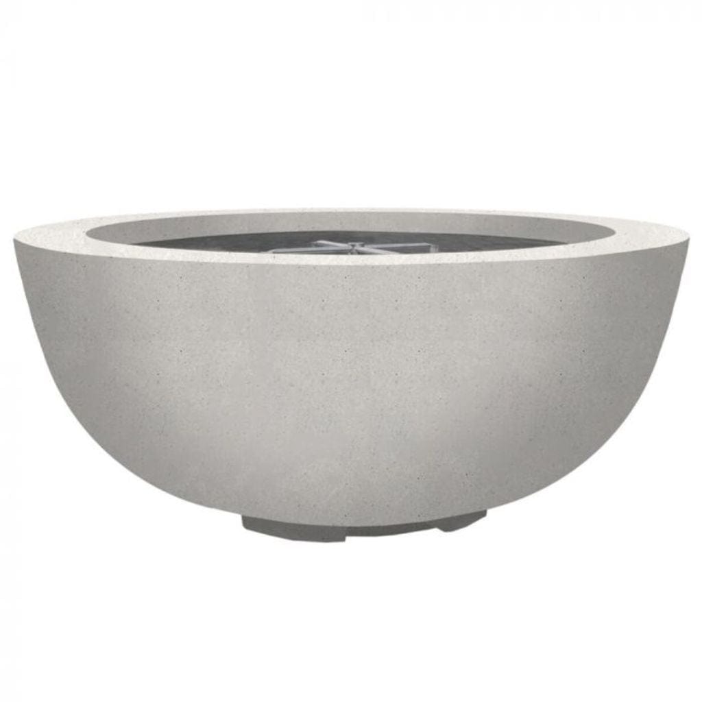 Prism Hardscapes 39" Ultra White Moderno 8 Round Concrete Propane Fire Pit Bowl