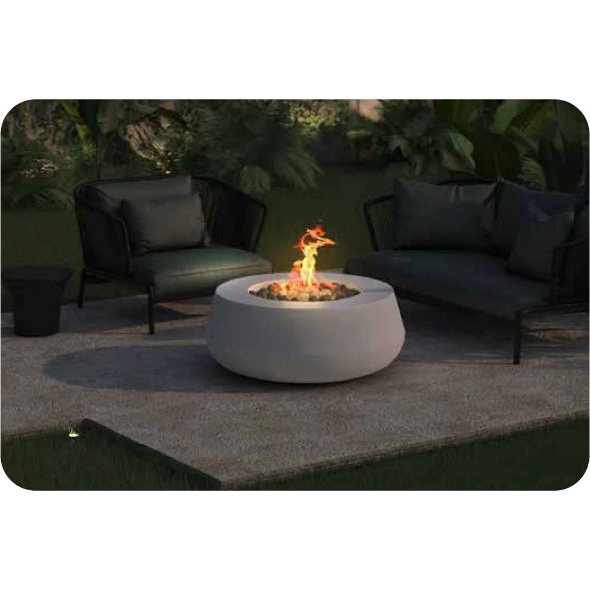 Prism Hardscapes Oasis 42" Coastal Liquid Propane Glass Fiber Reinforced Cement Fire Pit Bowl