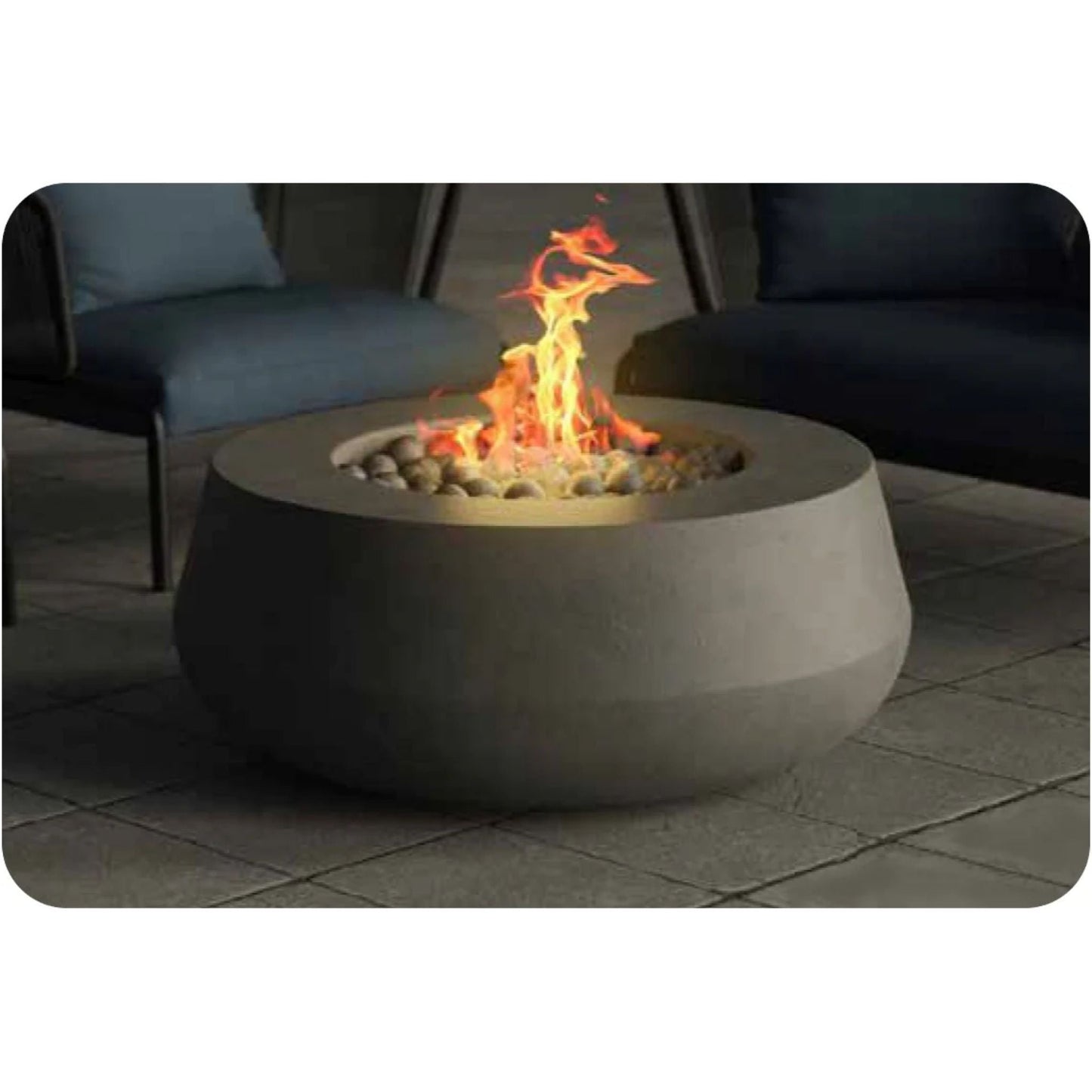 Prism Hardscapes Oasis 42" Coastal Liquid Propane Glass Fiber Reinforced Cement Fire Pit Bowl