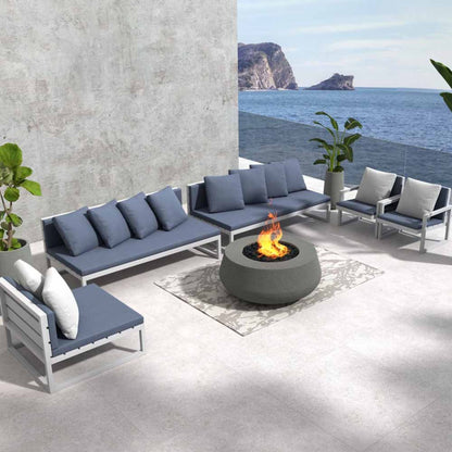 Prism Hardscapes Oasis 42" Coastal Liquid Propane Glass Fiber Reinforced Cement Fire Pit Bowl