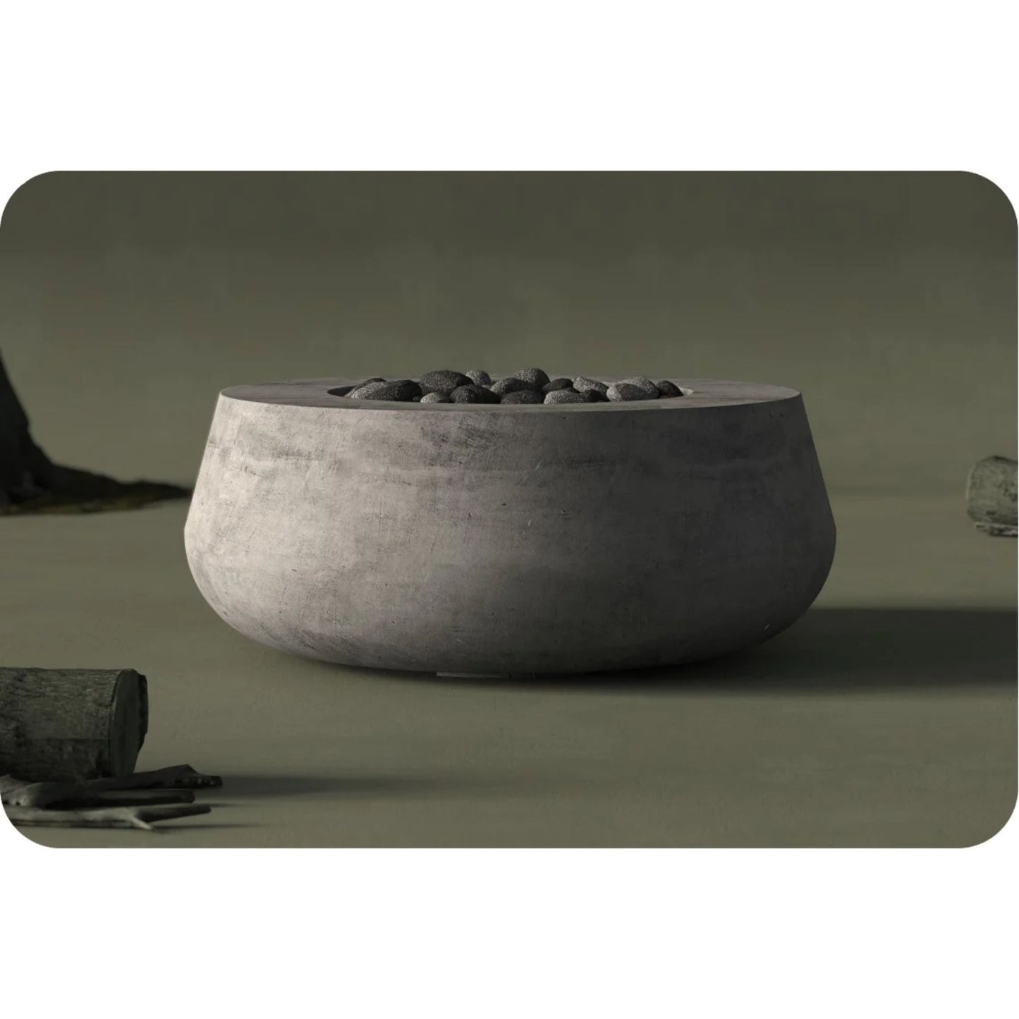 Prism Hardscapes Oasis 42" Coastal Liquid Propane Glass Fiber Reinforced Cement Fire Pit Bowl