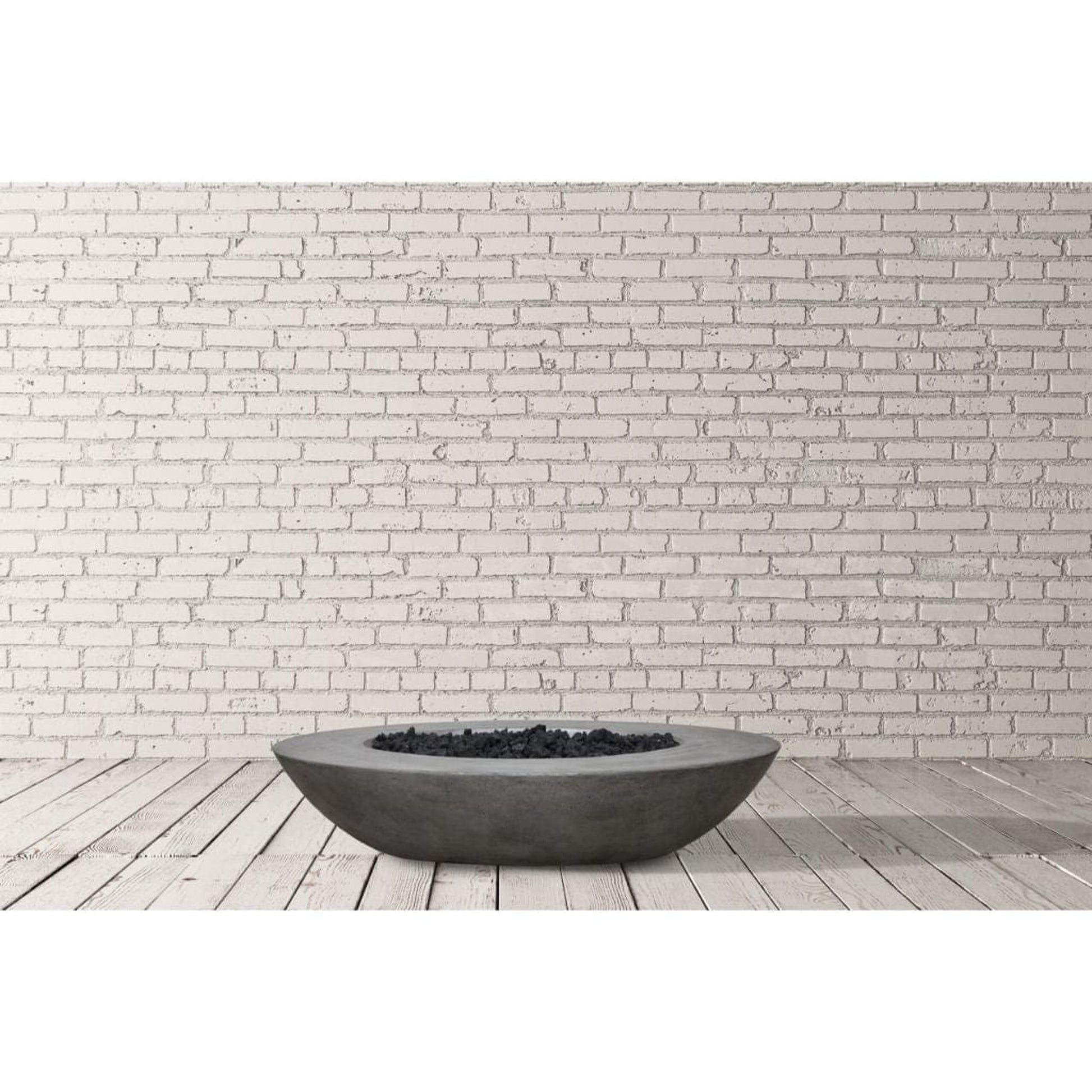 Prism Hardscapes Ovale 79" Coastal Glass Fiber Reinforced Cement Liquid Propane Fire Pit Bowl