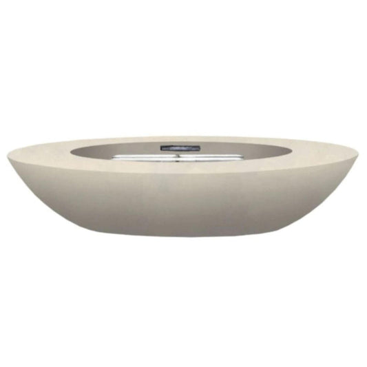 Prism Hardscapes Ovale 79" Coastal Glass Fiber Reinforced Cement Natural Gas Fire Pit Bowl