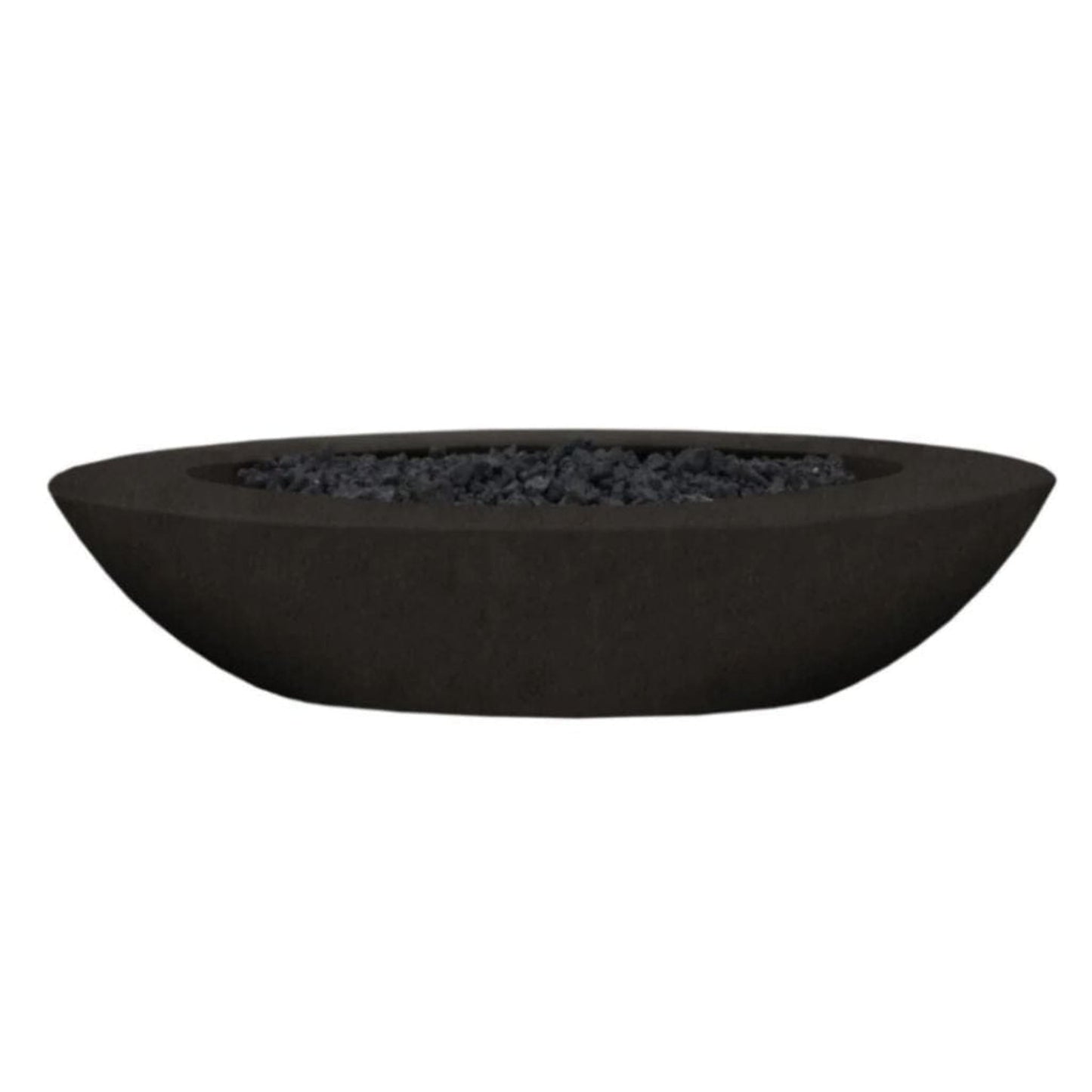 Prism Hardscapes Ovale 79" Ebony Glass Fiber Reinforced Cement Natural Gas Fire Pit Bowl