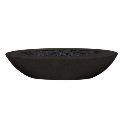 Prism Hardscapes Ovale 79" Ebony Glass Fiber Reinforced Cement Natural Gas Fire Pit Bowl