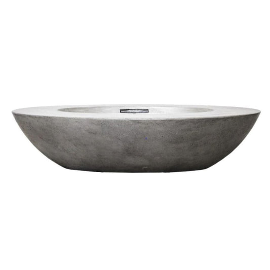 Prism Hardscapes Ovale 79" Pewter Glass Fiber Reinforced Cement Natural Gas Fire Pit Bowl
