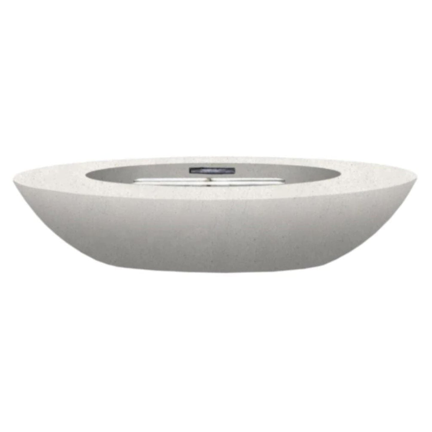 Prism Hardscapes Ovale 79" Ultra White Glass Fiber Reinforced Cement Natural Gas Fire Pit Bowl