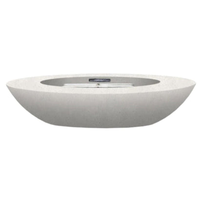 Prism Hardscapes Ovale 79" Ultra White Glass Fiber Reinforced Cement Natural Gas Fire Pit Bowl