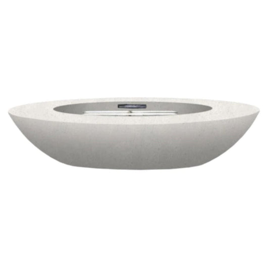 Prism Hardscapes Ovale 79" Ultra White Glass Fiber Reinforced Cement Natural Gas Fire Pit Bowl