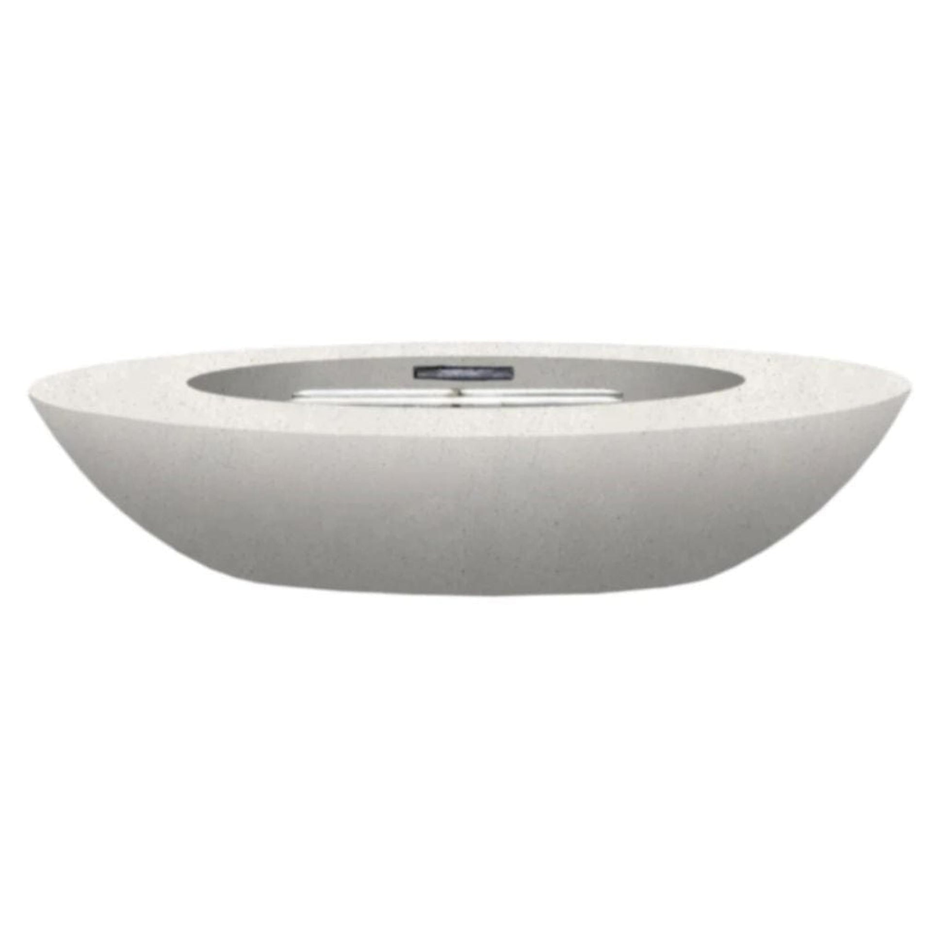 Prism Hardscapes Ovale 79" Ultra White Glass Fiber Reinforced Cement Natural Gas Fire Pit Bowl