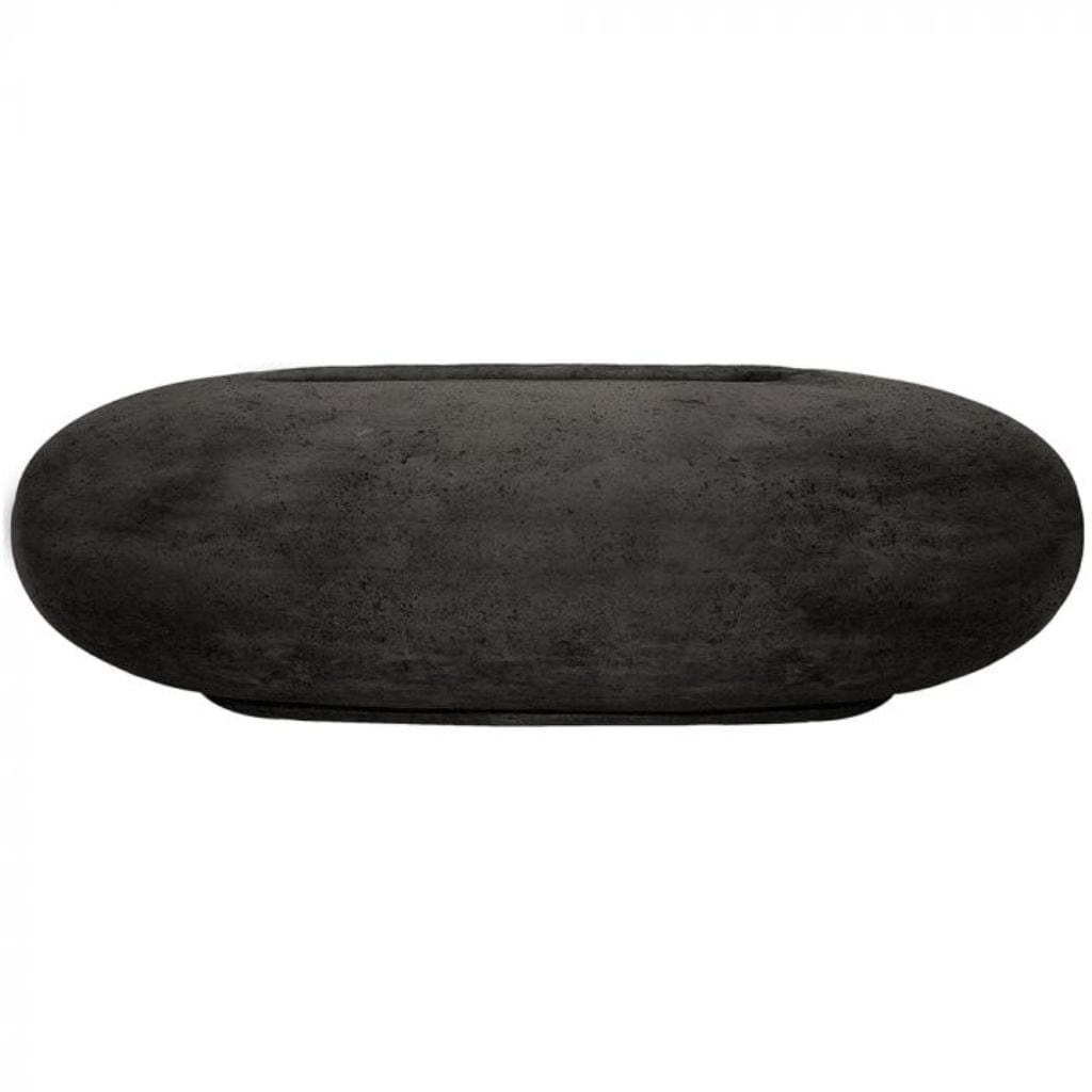 Prism Hardscapes Pebble 56" Ebony Oval Concrete Natural Gas Fire Pit Table