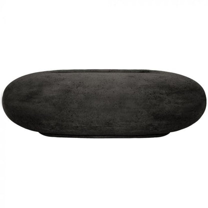 Prism Hardscapes Pebble 56" Ebony Oval Concrete Natural Gas Fire Pit Table