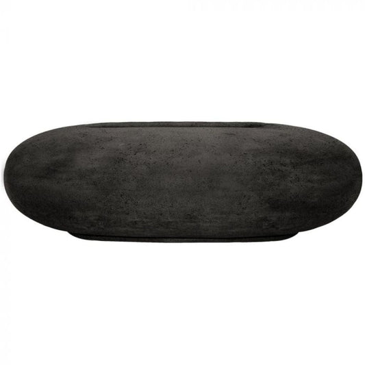 Prism Hardscapes Pebble 56" Ebony Oval Concrete Propane Gas Fire Pit Table