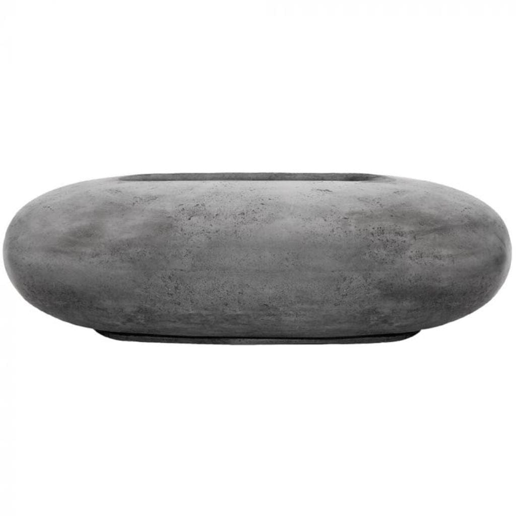 Prism Hardscapes Pebble 56" Pewter Oval Concrete Natural Gas Fire Pit Table
