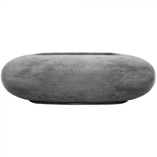 Prism Hardscapes Pebble 56" Pewter Oval Concrete Natural Gas Fire Pit Table
