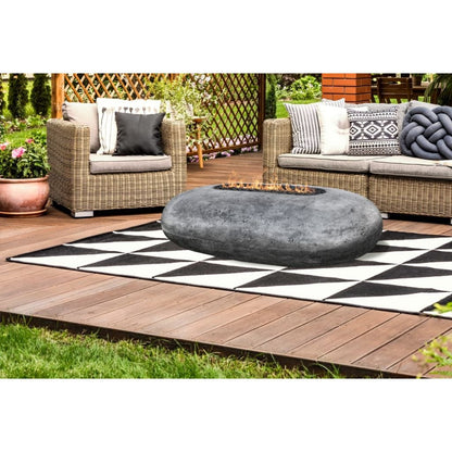 Prism Hardscapes Pebble 56" Pewter Oval Concrete Propane Gas Fire Pit Table