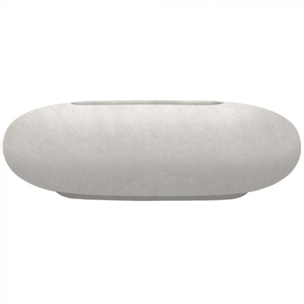 Prism Hardscapes Pebble 56" Ultra White Oval Concrete Natural Gas Fire Pit Table