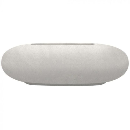 Prism Hardscapes Pebble 56" Ultra White Oval Concrete Natural Gas Fire Pit Table