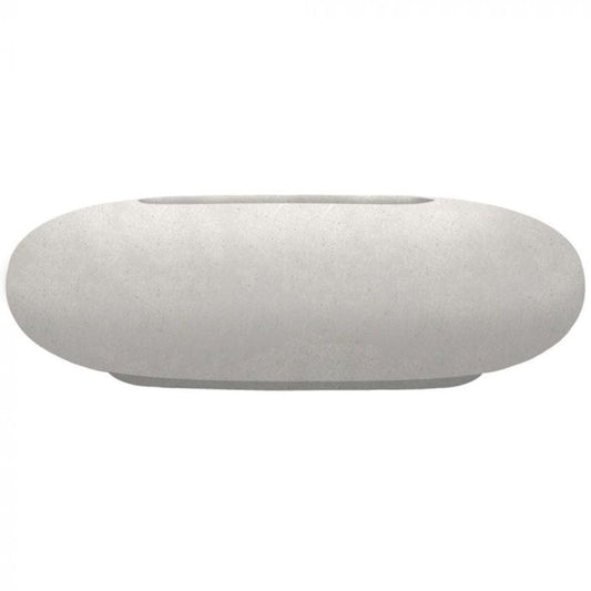 Prism Hardscapes Pebble 56" Ultra White Oval Concrete Natural Gas Fire Pit Table