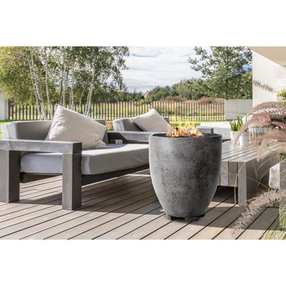 Prism Hardscapes Pentola 1 24" Pewter Round Concrete Natural Gas Fire Pit Bowl