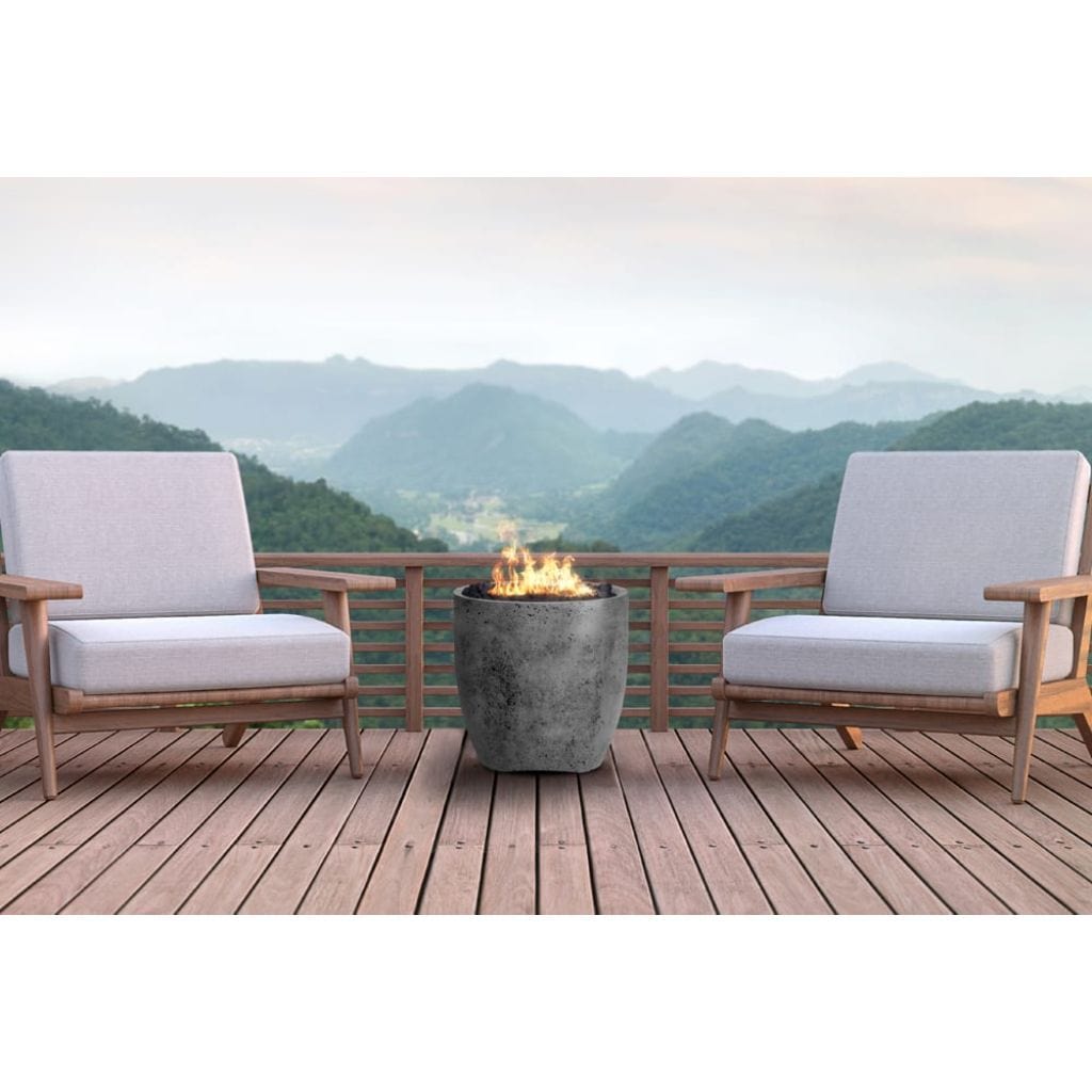 Prism Hardscapes Pentola 2 24" Ebony Round Concrete Natural Gas Fire Pit Bowl