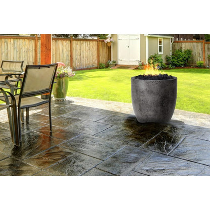 Prism Hardscapes Pentola 2 24" Pewter Round Concrete Propane Gas Fire Pit Bowl
