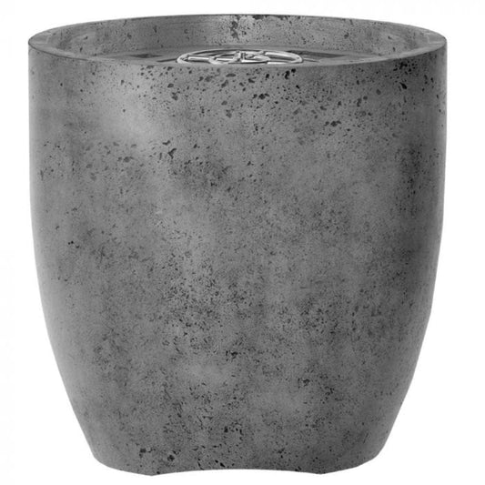 Prism Hardscapes Pentola 2 24" Pewter Round Concrete Propane Gas Fire Pit Bowl
