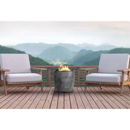 Prism Hardscapes Pentola 2 24" Ultra White Round Concrete Natural Gas Fire Pit Bowl