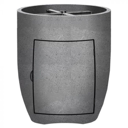 Prism Hardscapes Pentola 3 24" Pewter Round Concrete Propane Gas Fire Pit Bowl