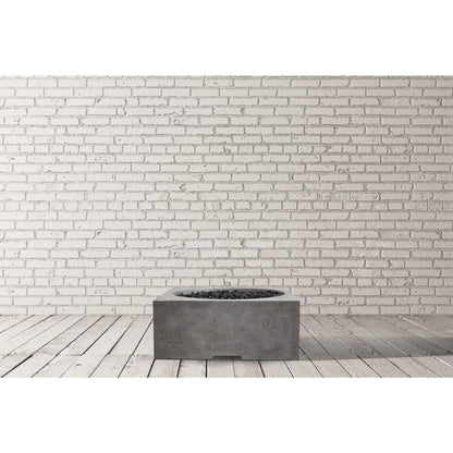 Prism Hardscapes Piazza 39" Ultra White Square Glass Fiber Reinforced Cement Natural Gas Fire Pit Table