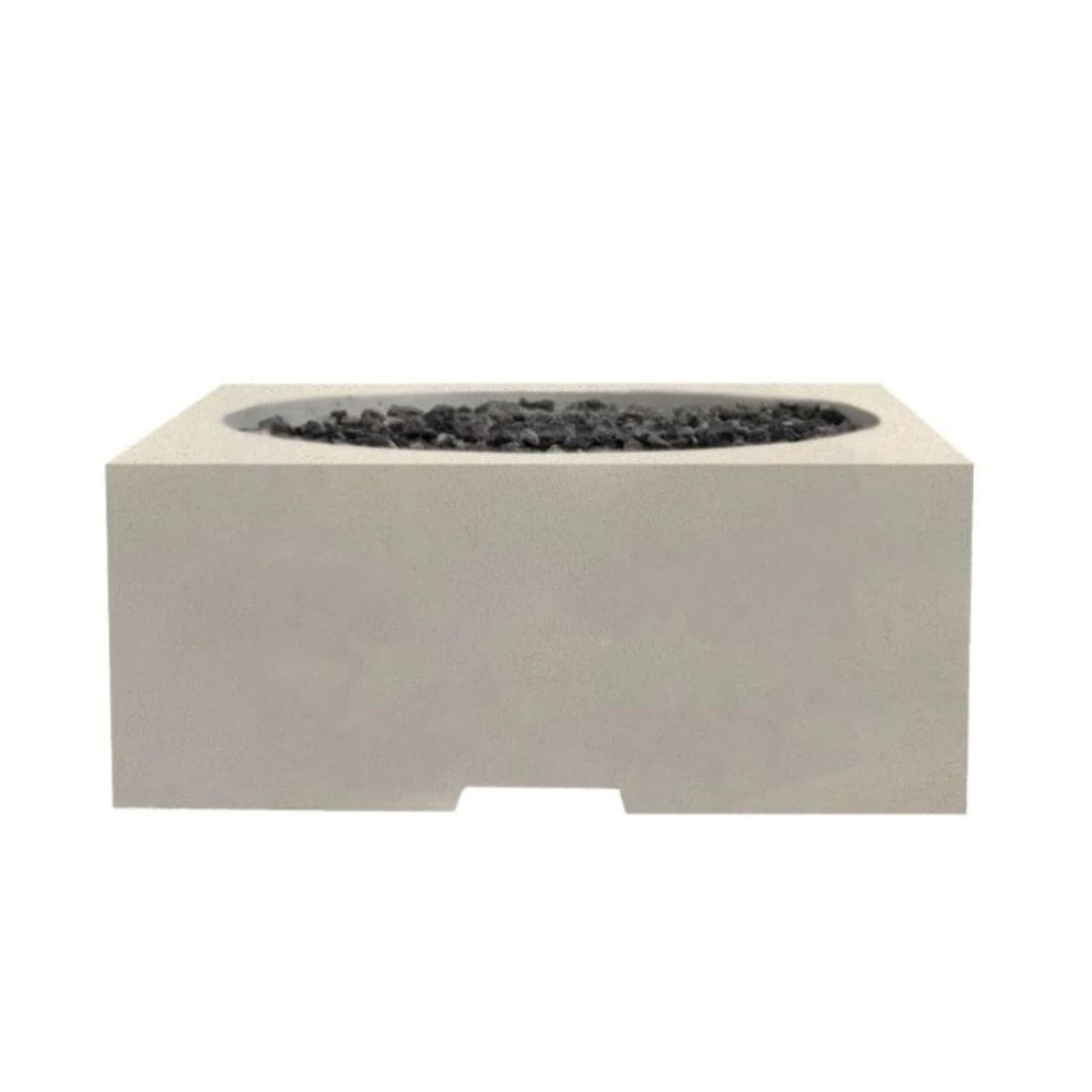 Prism Hardscapes Piazza 39" Coastal Square Glass Fiber Reinforced Cement Liquid Propane Fire Pit Table