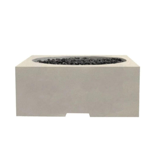 Prism Hardscapes Piazza 39" Coastal Square Glass Fiber Reinforced Cement Liquid Propane Fire Pit Table