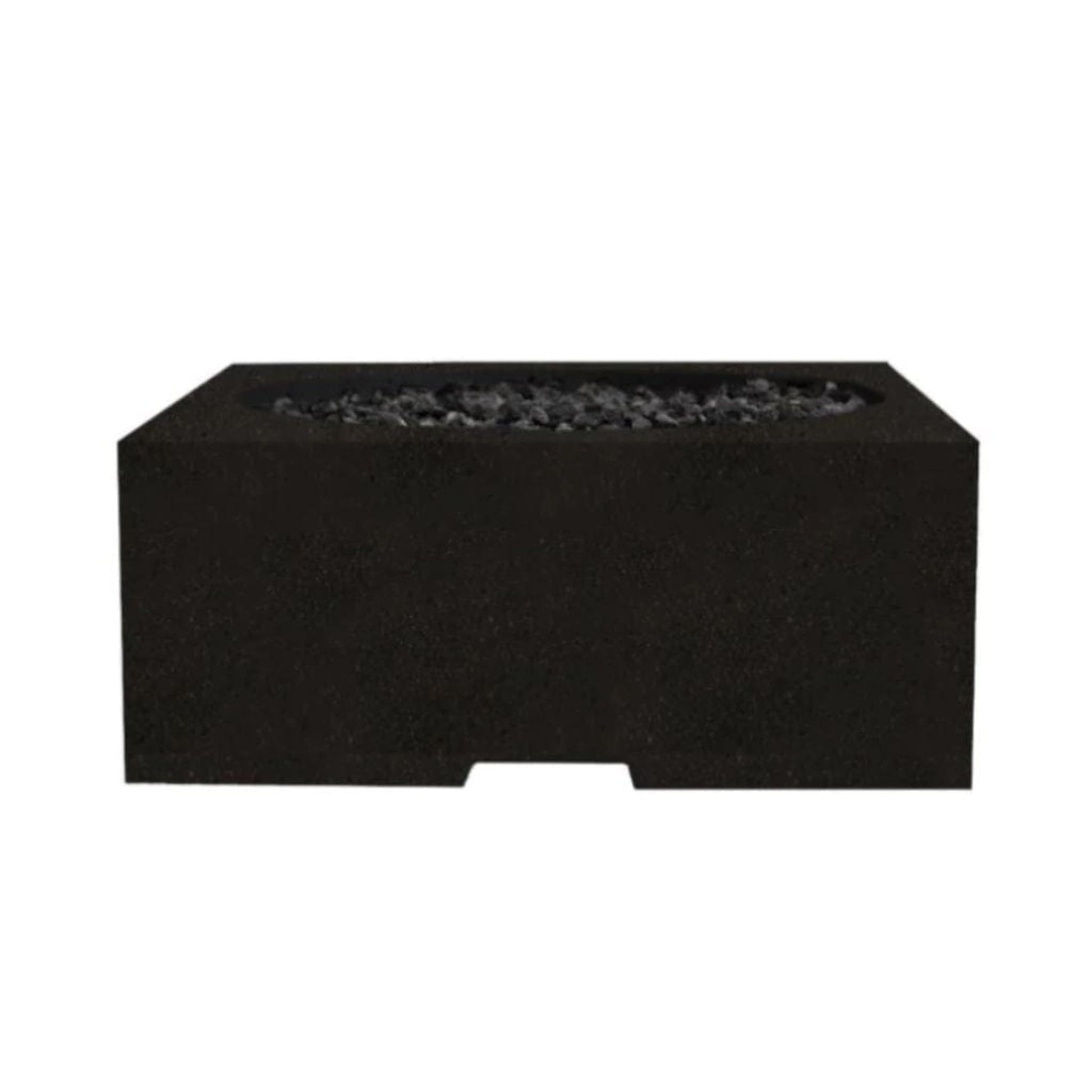 Prism Hardscapes Piazza 39" Ebony Square Glass Fiber Reinforced Cement Liquid Propane Fire Pit Table