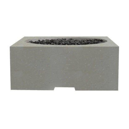 Prism Hardscapes Piazza 39" Natural Square Glass Fiber Reinforced Cement Liquid Propane Fire Pit Table