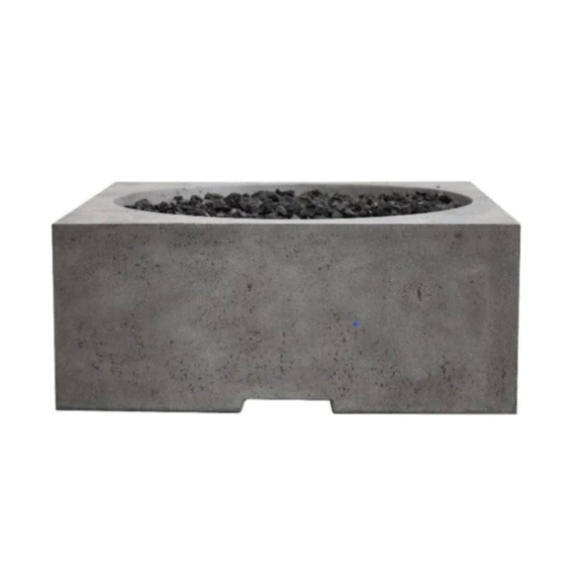 Prism Hardscapes Piazza 39" Pewter Square Glass Fiber Reinforced Cement Liquid Propane Fire Pit Table
