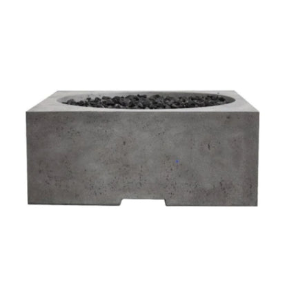 Prism Hardscapes Piazza 39" Pewter Square Glass Fiber Reinforced Cement Liquid Propane Fire Pit Table