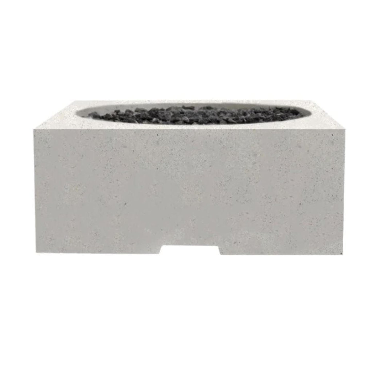 Prism Hardscapes Piazza 39" Ultra White Square Glass Fiber Reinforced Cement Liquid Propane Fire Pit Table