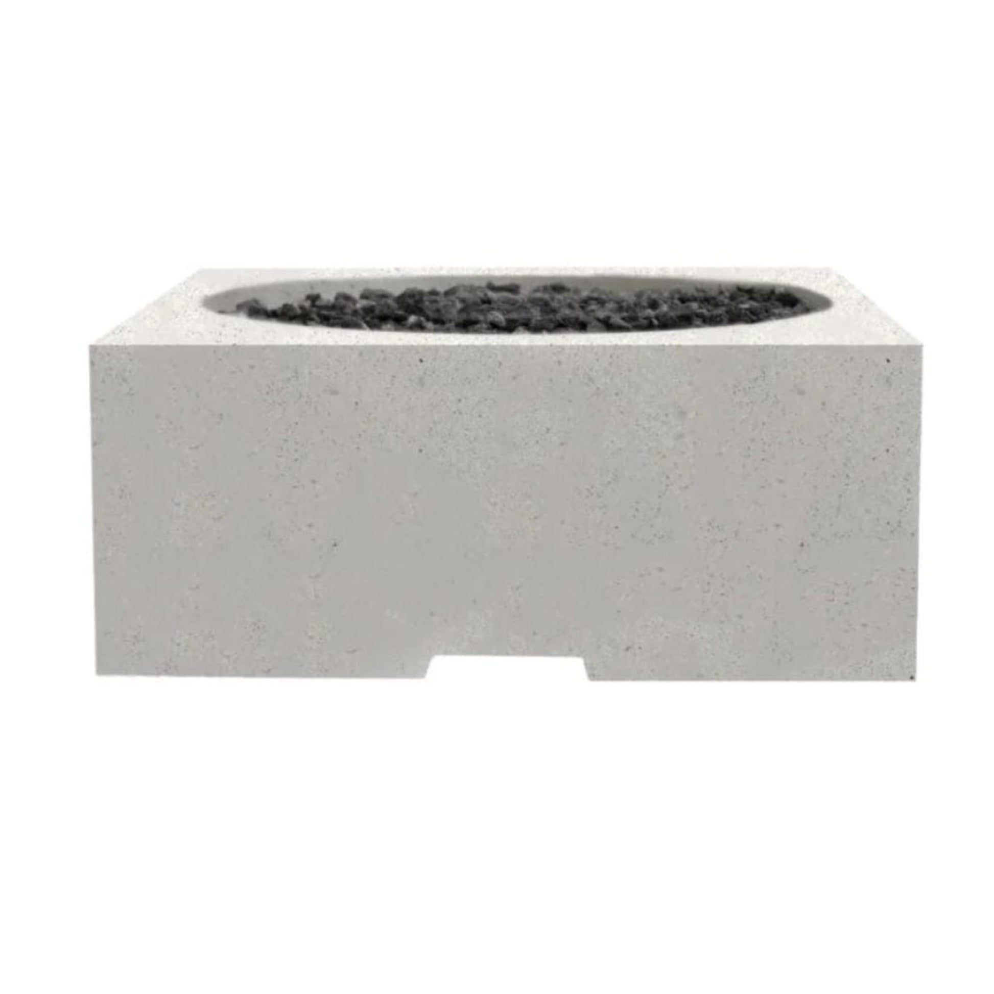 Prism Hardscapes Piazza 39" Ultra White Square Glass Fiber Reinforced Cement Liquid Propane Fire Pit Table