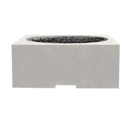 Prism Hardscapes Piazza 39" Ultra White Square Glass Fiber Reinforced Cement Liquid Propane Fire Pit Table