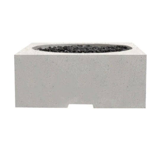 Prism Hardscapes Piazza 39" Ultra White Square Glass Fiber Reinforced Cement Liquid Propane Fire Pit Table