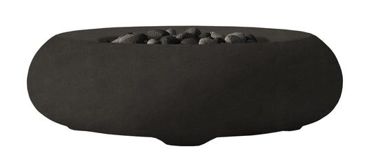 Prism Hardscapes Pietra 49" Ebony Modern Concrete Propane Gas Fire Bowl
